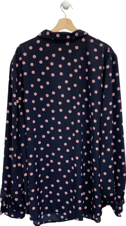 In The Style Black and Pink Polka Dot Button-Up Shirt UK 28