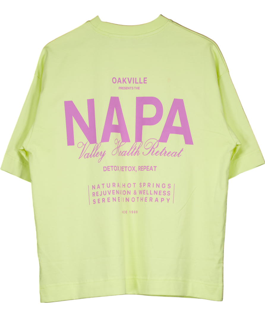 Next Green Lime Graphic Short Sleeve Crewneck UK M