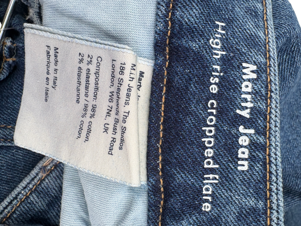 MIH Jeans Blue Marty High Rise Cropped Flare Jeans W25