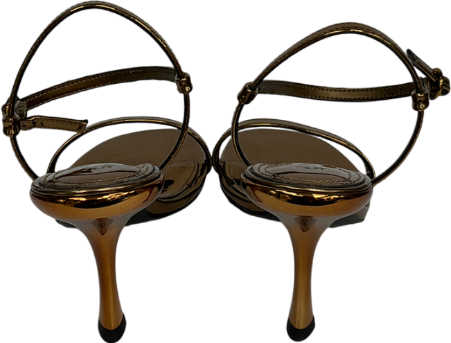 H&M Metallic Heeled Strappy Sandals UK 4 EU 37 👠