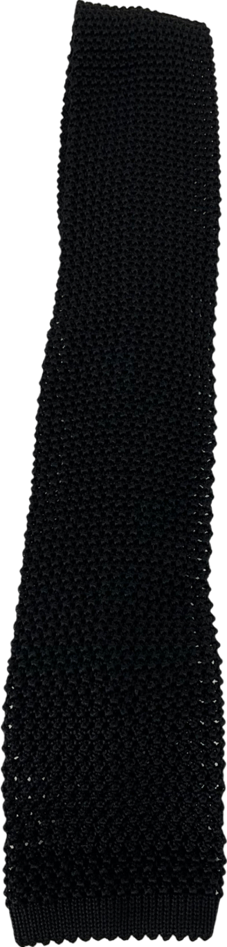 Ralph Lauren Black Knit Silk Tie One Size
