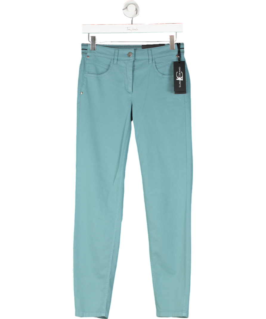 Luisa Cerano Smoky Aqua Tapered Jean Trousers UK 10