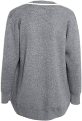 SANDRO Contrast Stripe Trim Woven Cardigan In Grey Sz0 UK XS