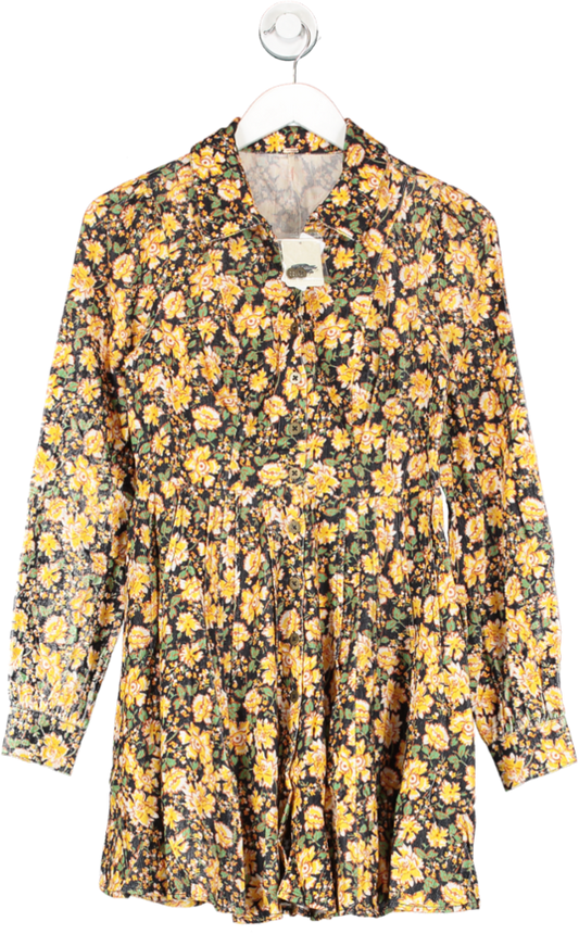 Free People Yellow Floral Marvelous Mia Romper / Playsuit UK 8