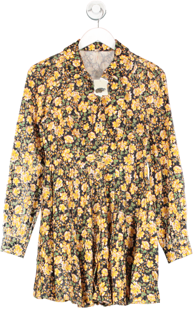 Free People Yellow Floral Marvelous Mia Romper / Playsuit UK 8