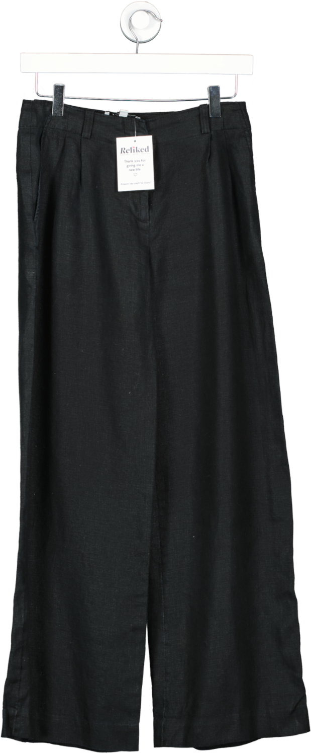 & Other Stories Black Linen Trousers UK 6