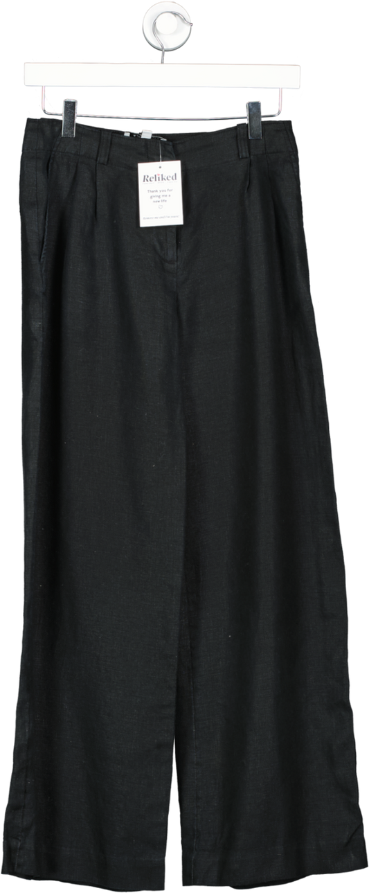 & Other Stories Black Linen Trousers UK 6