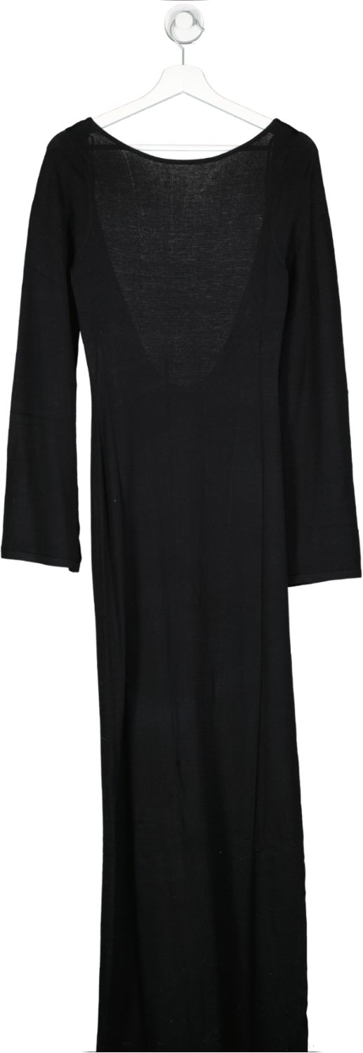 Meshki Black Marleigh Flare Sleeve Knit Maxi Dress UK M