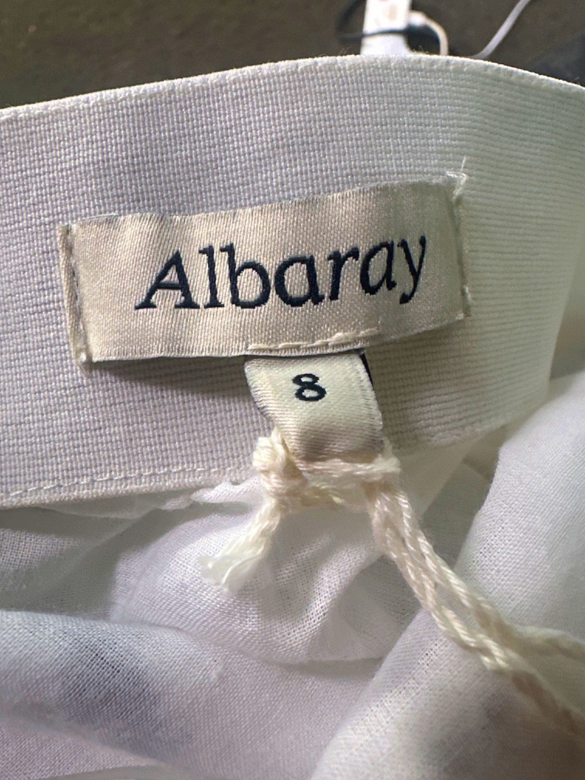 Albaray White Floral Spring Pressed Floral Bandeau Dress UK 8