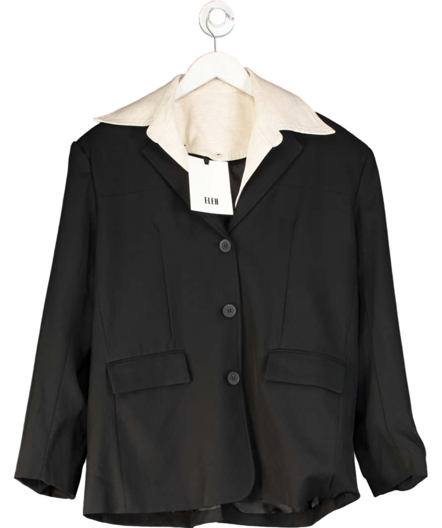 ELEH Black Jacket With Removable Collar UK S/M