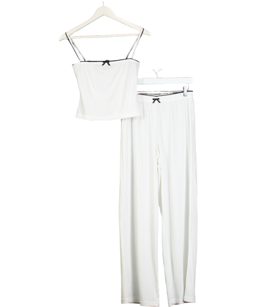 Lounge Underwear White Pointelle Pyjama Set UK S