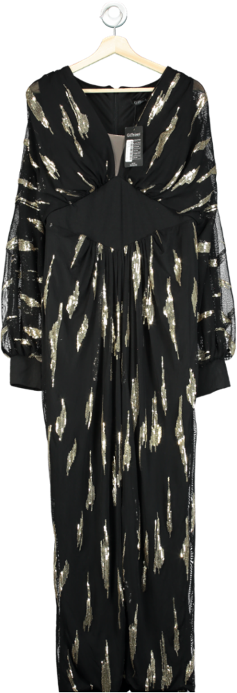 Giffniseti Black Sequin Embellished Long Dress UK XL