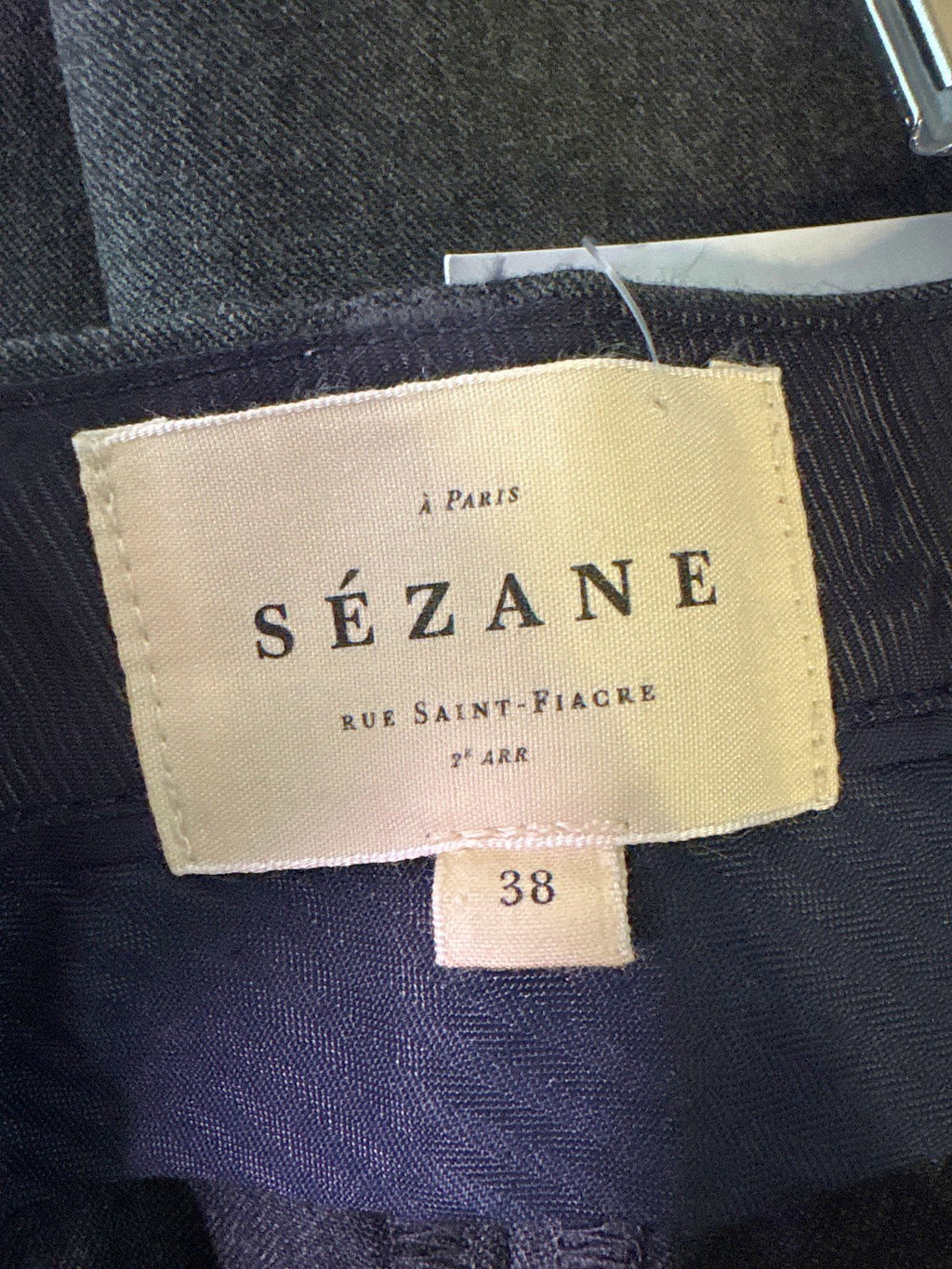 Sézane Grey Wool Blend Trousers UK 10