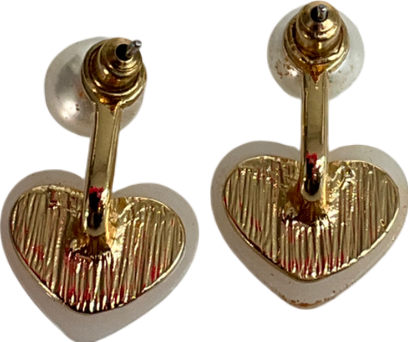 Metallic Pearl Heart Earrings