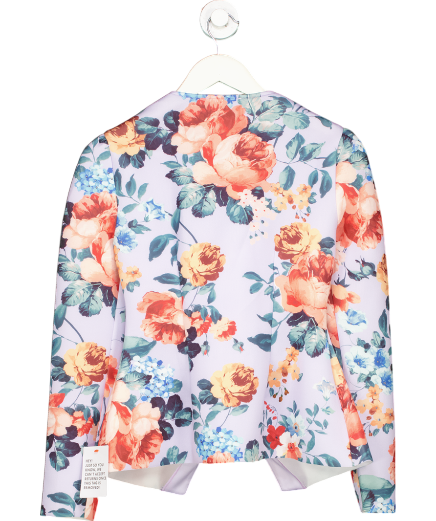 ASOS Purple Floral Blazer With Embellishment UK 10