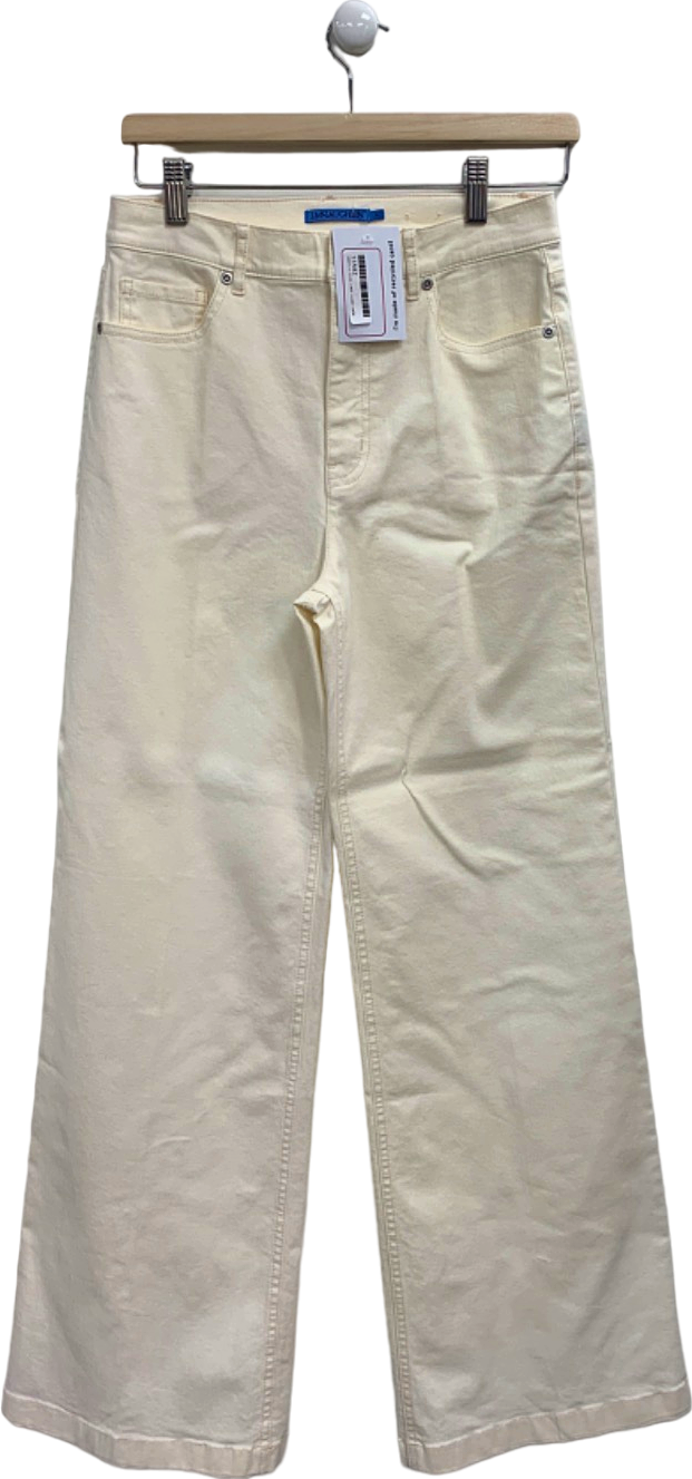 J.McLaughlin Cream Straight Leg Trousers UK 8