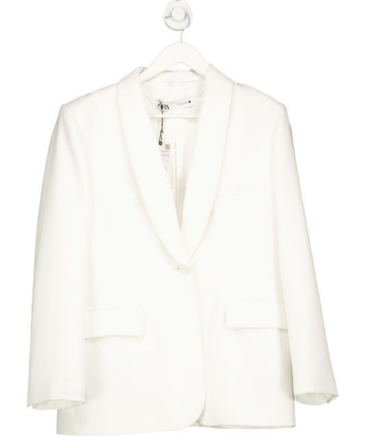 ZARA White Shawl Collar Blazer UK XL