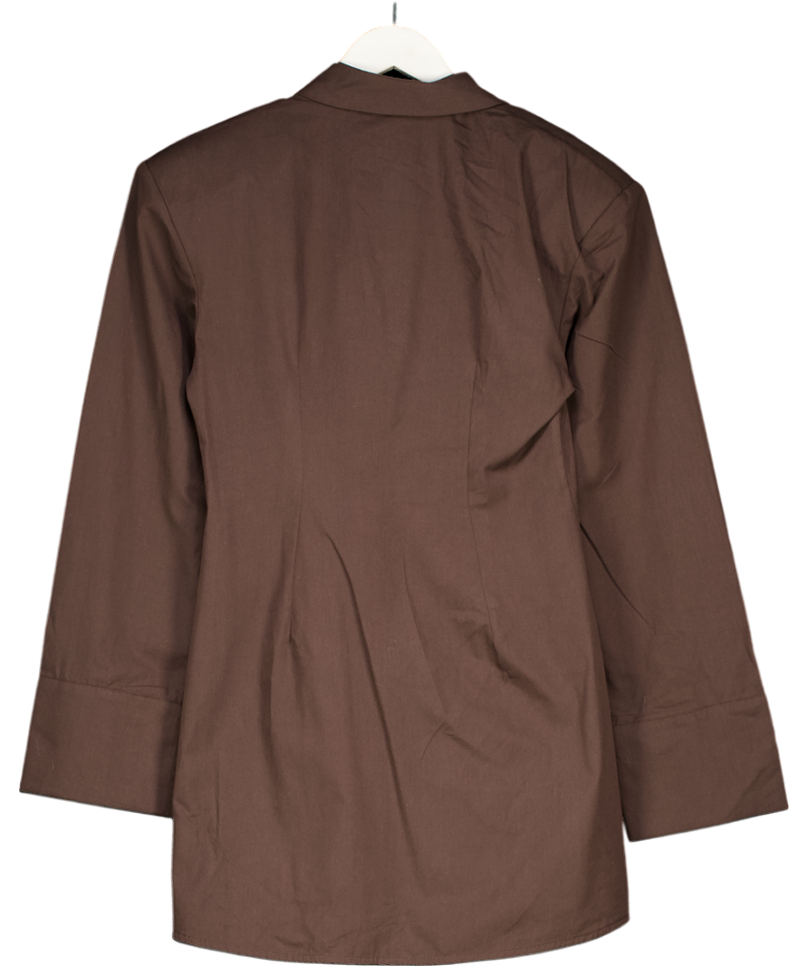 ASOS Chocolate Brown Mini Shirt Dress UK 8