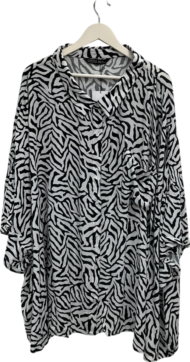 Yours White Abstract Print Blouse UK XXXL