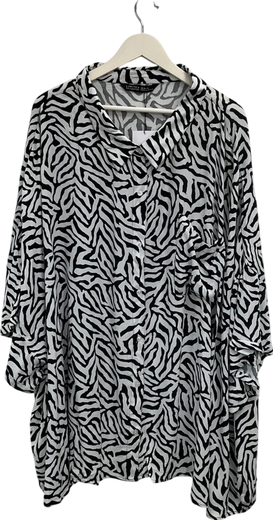 Yours White Abstract Print Blouse UK XXXL