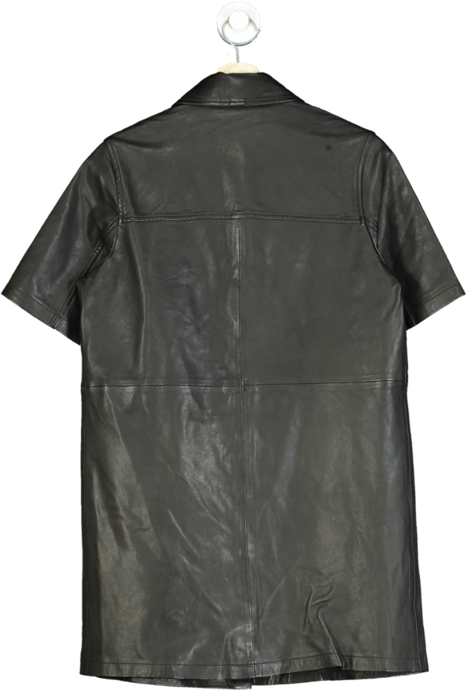 AllSaints Black Rock Leather Mini Dress UK 6