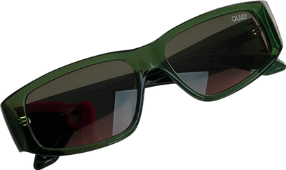 QUAY Deep Green Frame / Brown Lens Sunglasses in case