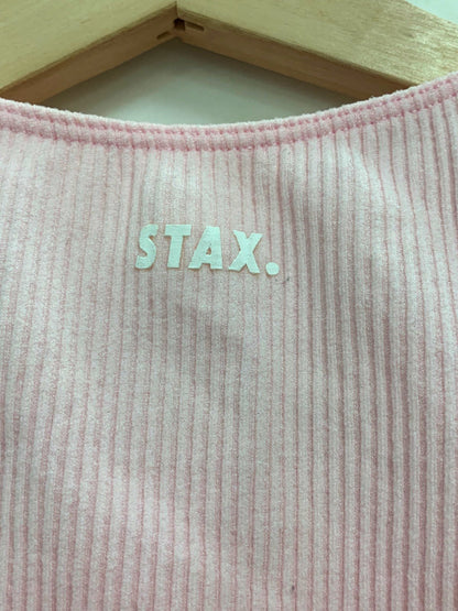 STAX Pink V5 Ribbed Crop Tank Top UK XS