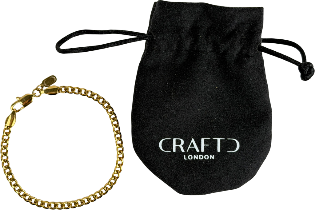 CRAFTD LONDON 18k gold plated Cuban 4mm Plated Bracelet