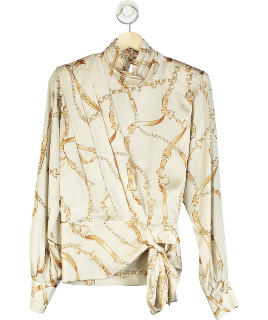 Ronny Kobo Beige Eliza Blouse UK S