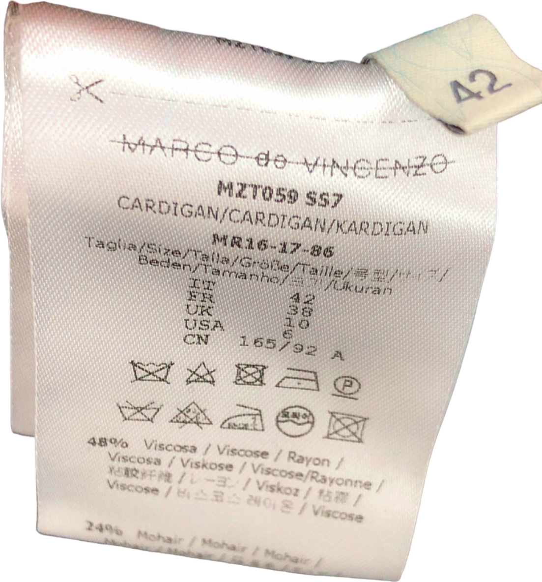 Marco De Vincenzo Multicolour Striped Cardigan UK 10