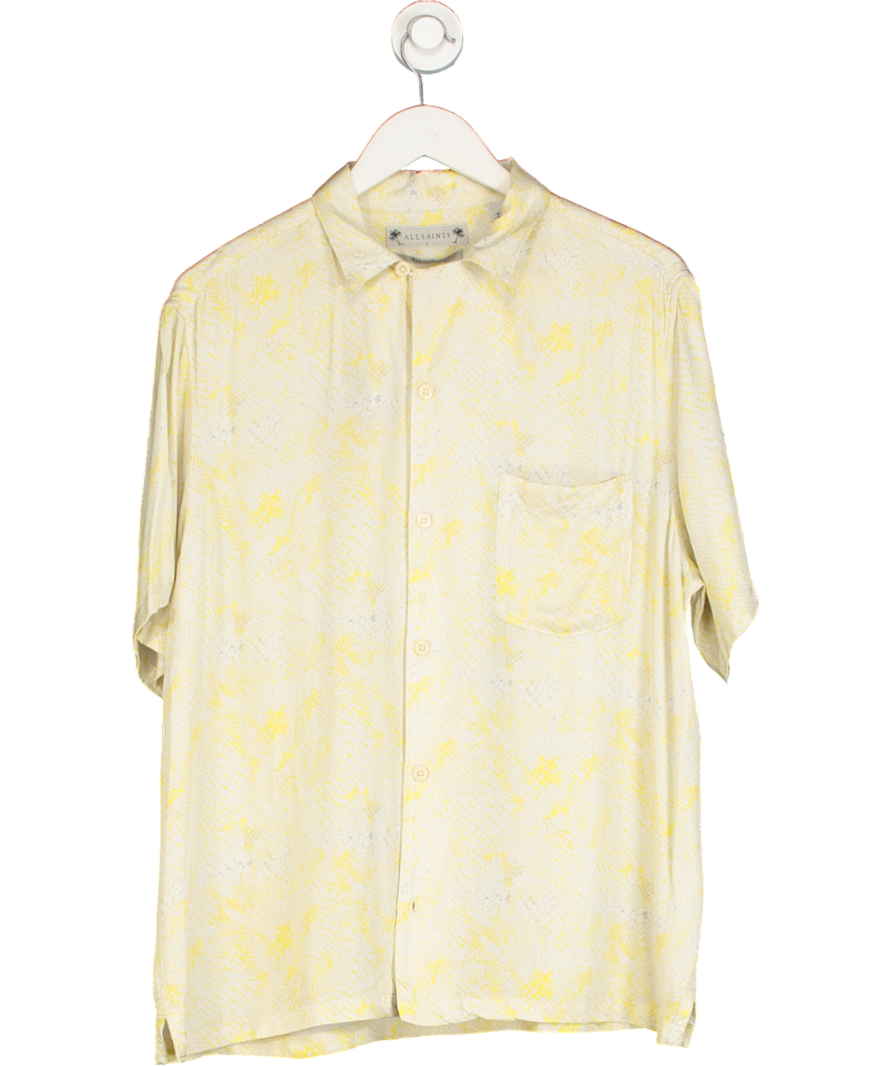 All Saints Yellow Caiman Short Sleeve Shirt UK L