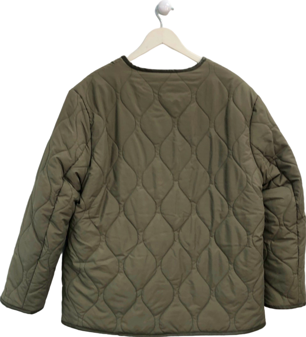 Nasty Gal Khaki Quilted Jacket UK 12