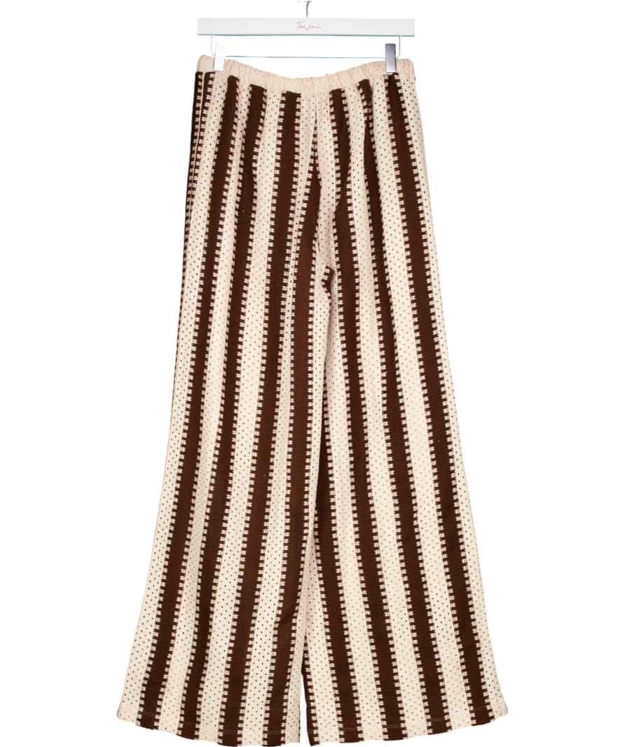 Nobody's Child Cream Brown And Stone Stripe Melinda Trousers UK S