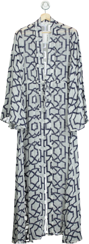 Alexandra Miro Navy GRETA GOWN - TILE PRINT UK M