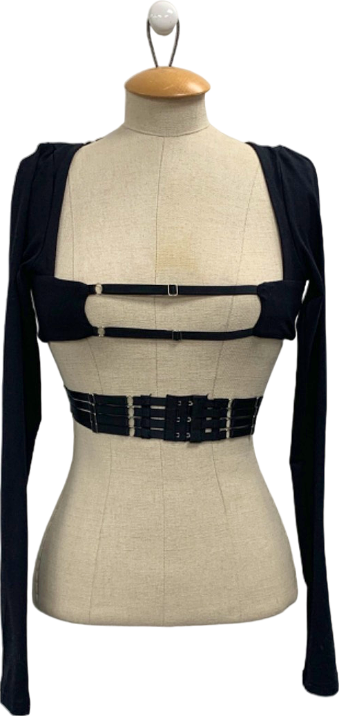 Outcast Black Cut-Out Long Sleeve Top UK XS