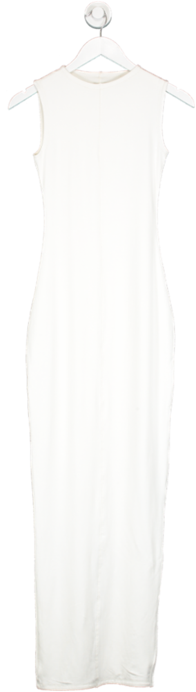 Oh Polly White Eydis  Contrast Stitch Sleeveless Maxi Dress UK 8