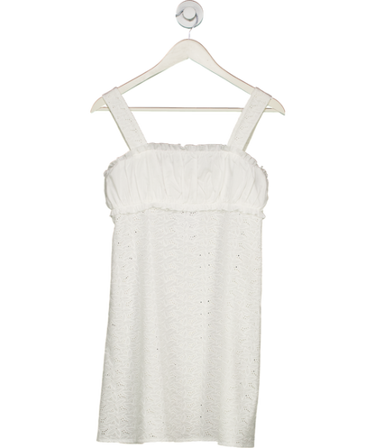 loretta caponi White Cotton Broderie Mini Dress UK XS