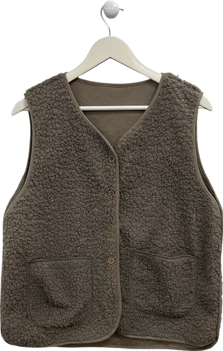 Brown Faux Shearling Gilet UK S