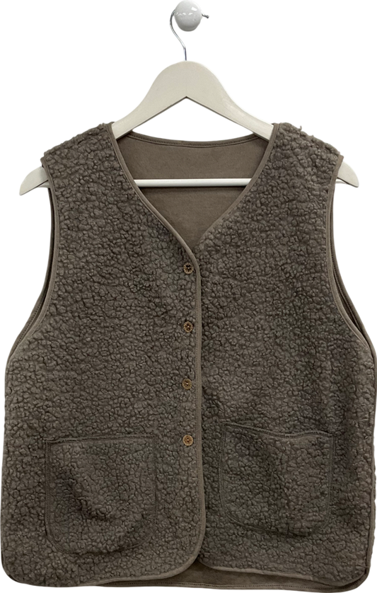 Brown Faux Shearling Gilet UK S