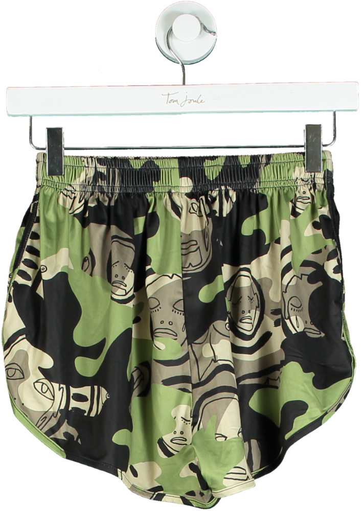 Patrick Church Green Camo Print Shorts UK S