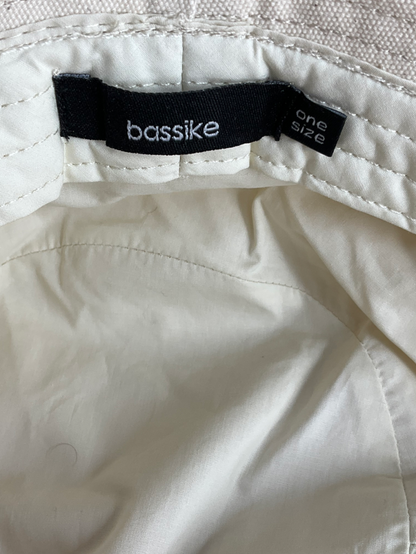 Bassike White Woven Canvas Bucket Hat One Size