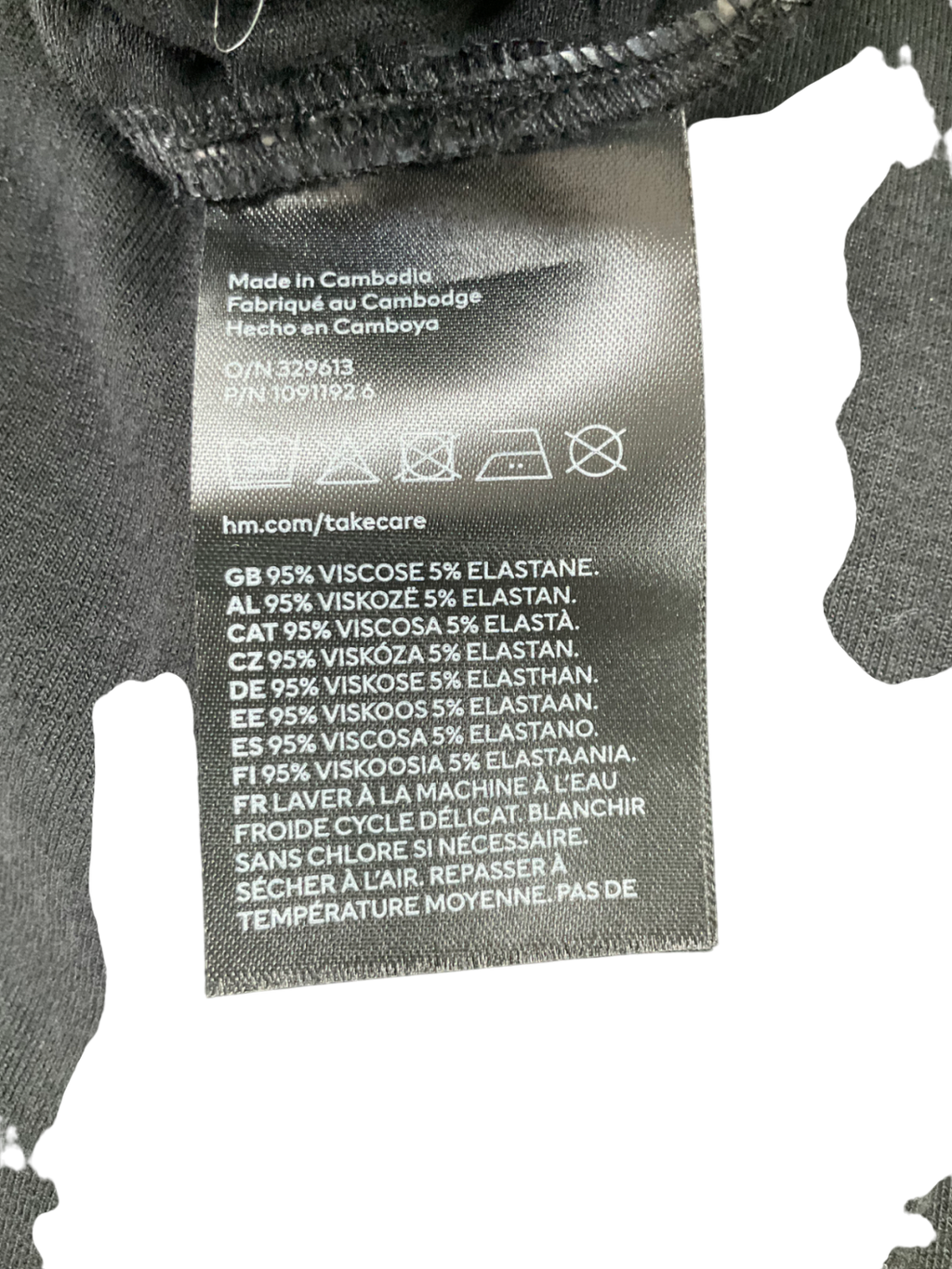 H&M Black Ruched Long Sleeve Jersey Dress UK M