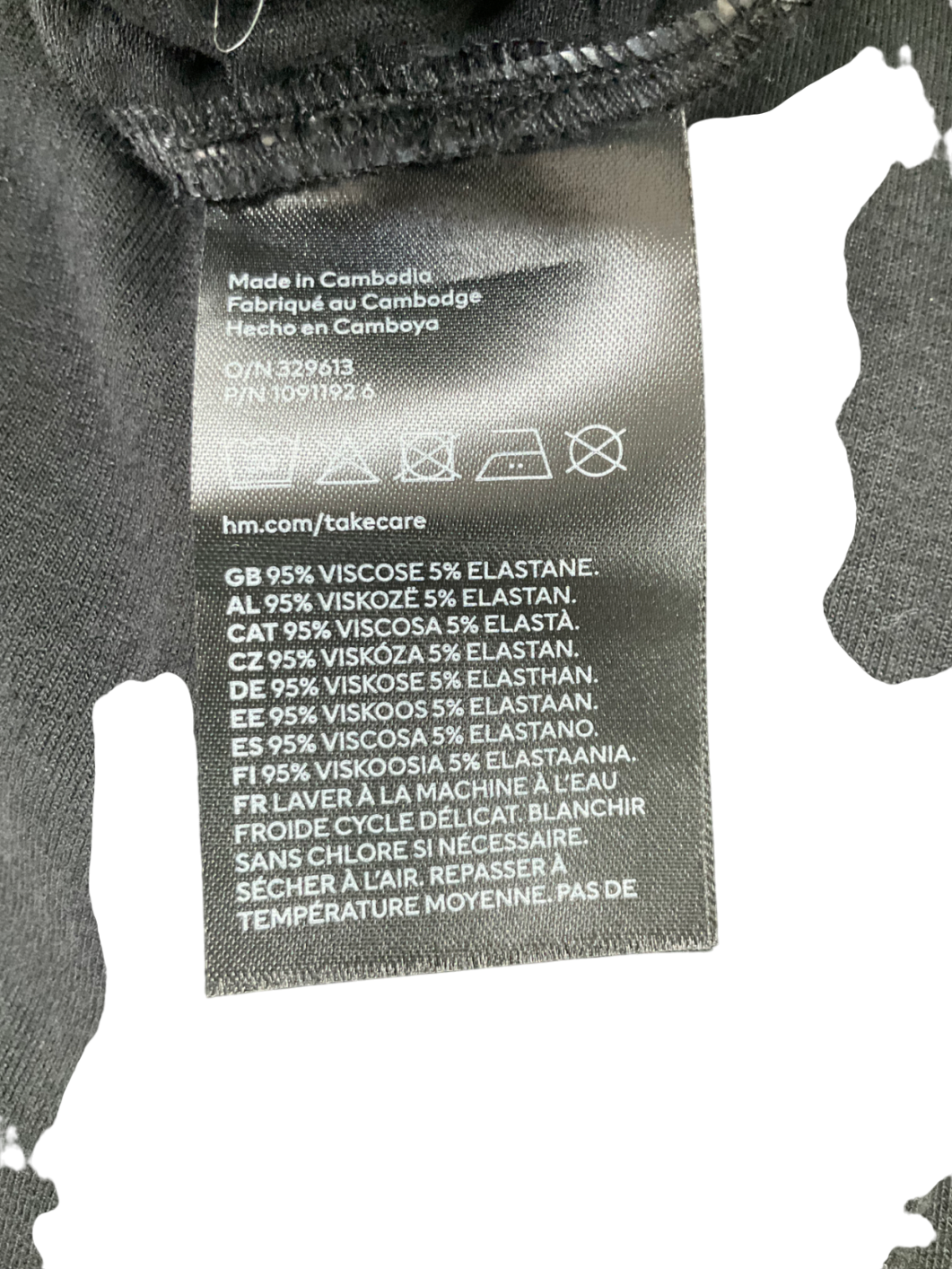 H&M Black Ruched Long Sleeve Jersey Dress UK M