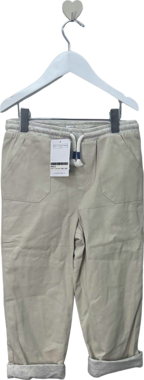 The Little White Company Pebble Jersey Waist Twill Trousers 4-5 Yrs