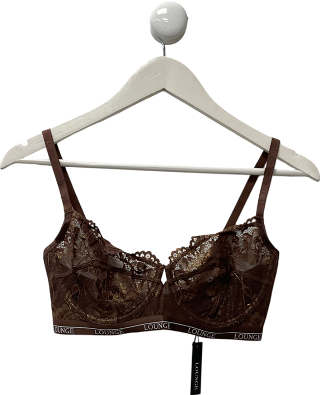 Lounge Underwear Brown Blossom Balcony Bra UK 34E