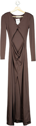 Rick Owens Brown Long Sleeve Maxi Dress UK 10
