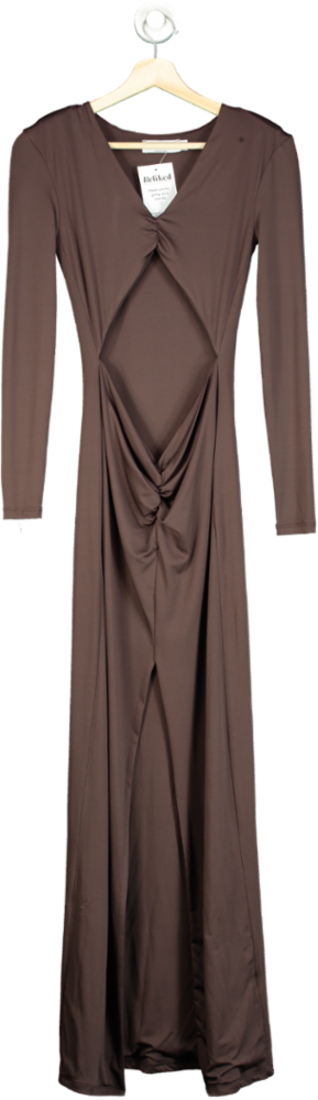 Rick Owens Brown Long Sleeve Maxi Dress UK 10