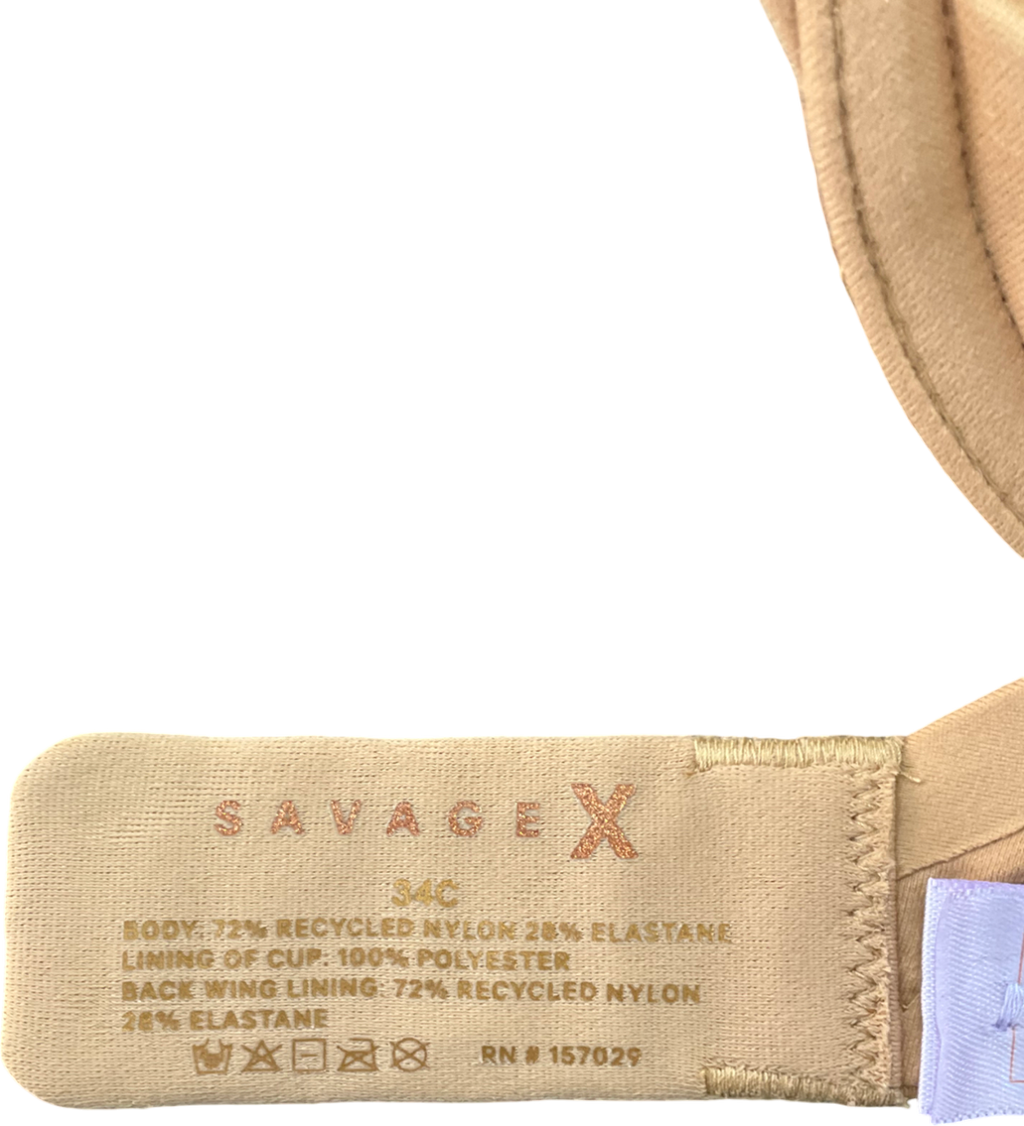 Savage X fenty Beige Soft N' Savage Padded Demi Bra UK 34C