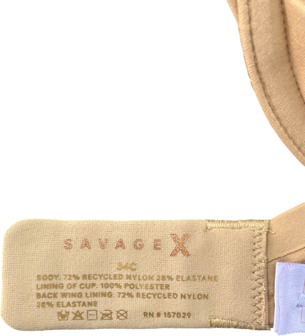 Savage X fenty Beige Soft N' Savage Padded Demi Bra UK 34C