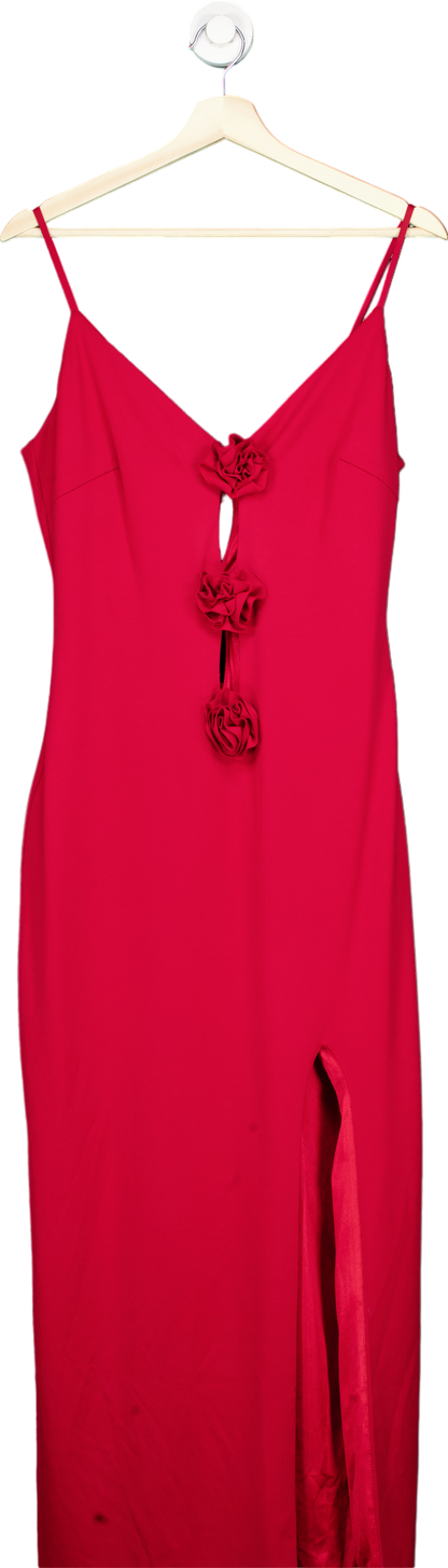 Red Dress with Rose Detailing UK L